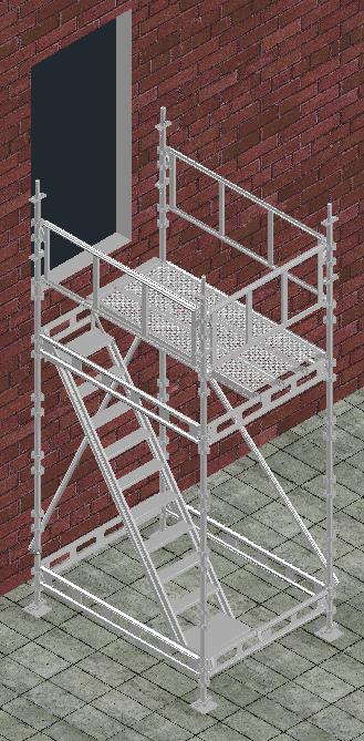 Trappetårn 1,6 m x 1,2 m Start med å montere de 2 første etasjene. Glem ikke låsene.