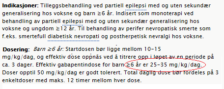 Gapabentin Kan vi forvente samme effekt av lik