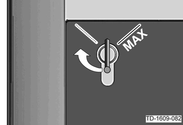 Drei ikke nøkkelen videre over posisjonen [MAX]. Nøkkelbryteren er nå klar til bruk.