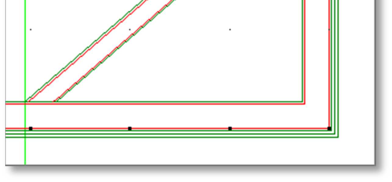 DDS-CAD Arkitekt 10 Vegg/gulv Kapittel 2 27 Vegg med ukjent vinkel og ukjent lengde mellom to vegger En veggs start og slutt kan tilpasses i henhold til veggens retning i forhold til de vegglinjene