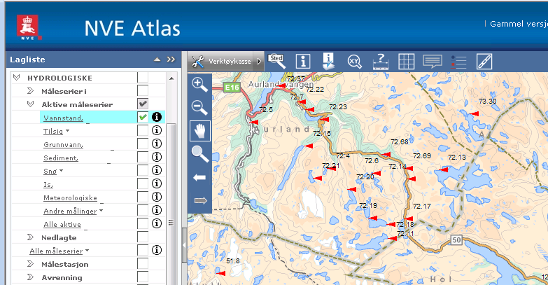 Hydrologi i NVEs kartsystemer NVE Atlas (http://atlas.nve.no ) NVEs hovedkartverktøy på internett NVE Atlas kom i ny drakt i 2011. Ny webteknologi gir en mer interaktiv brukeropplevelse.