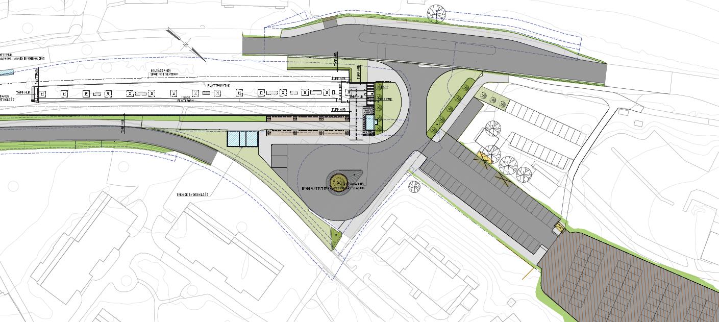 Kolsås stasjon Holdeplass for busslinje 151, 152, 156 og 753 blir som i dag, langs Brynsveien Det har vært vurdert å føre østgående busser (mot Sandvika/Oslo) inn på snuplassen nord for banen.