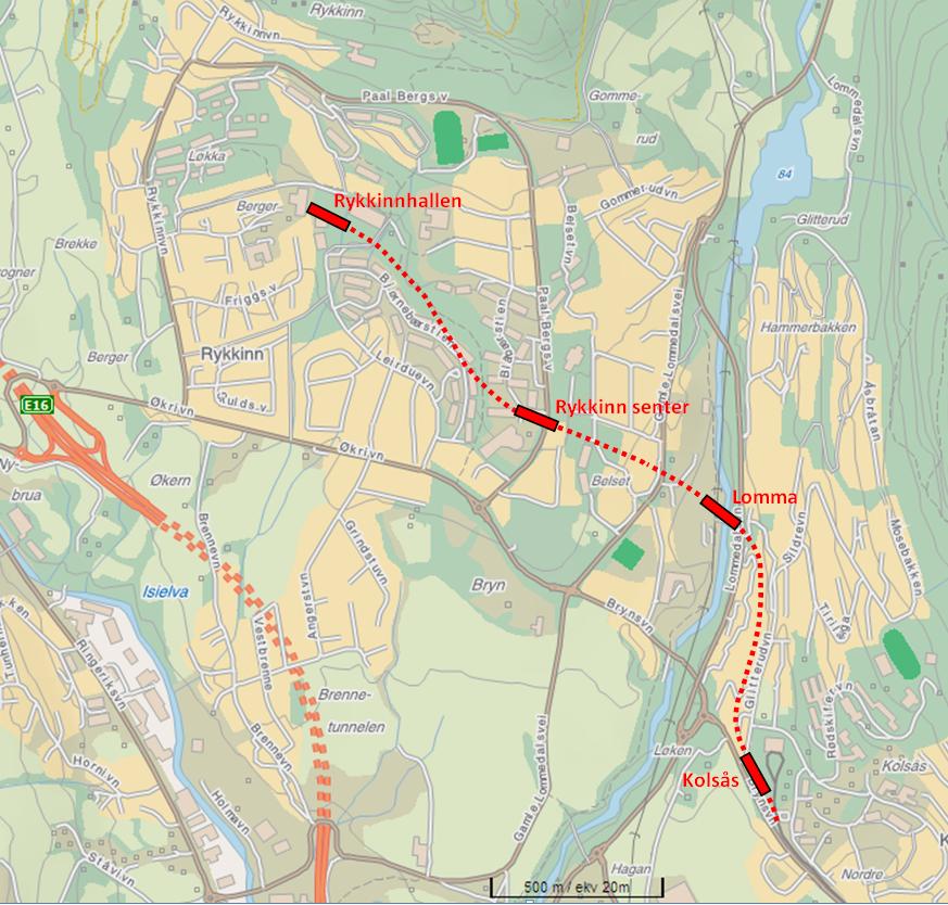 styrker Kolsåsbanens trafikkgrunnlag. Banen har kapasitet til å ta mertrafikken.