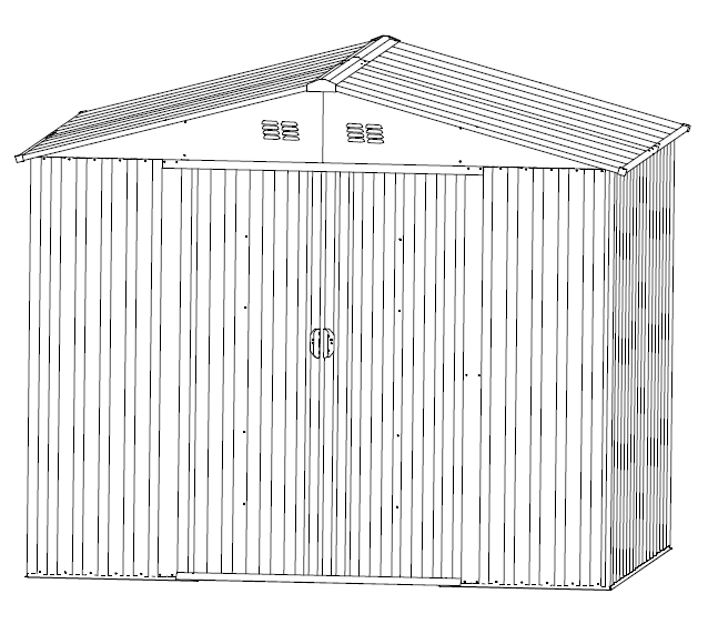 Monteringsveiledning/brukerveiledning Hagebod i metall Mål 8 x 6 Krever 2 personer til monteringsarbeidet.