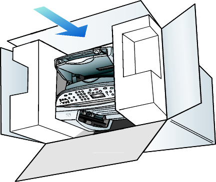 få support til hp officejet 6100 8 Behold frontpaneldekselet. Ikke send frontpaneldekselet sammen med enheten.