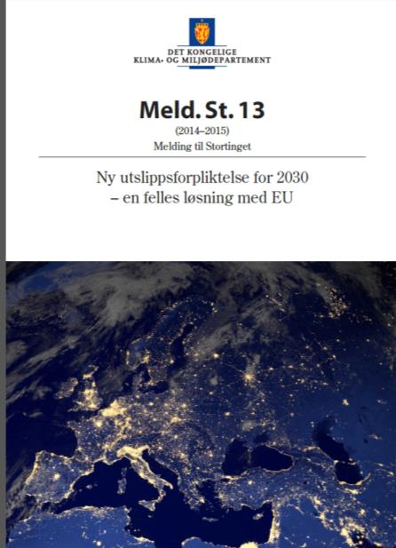 Ny avtale for 2030 felles løsning med EU (St.meld.