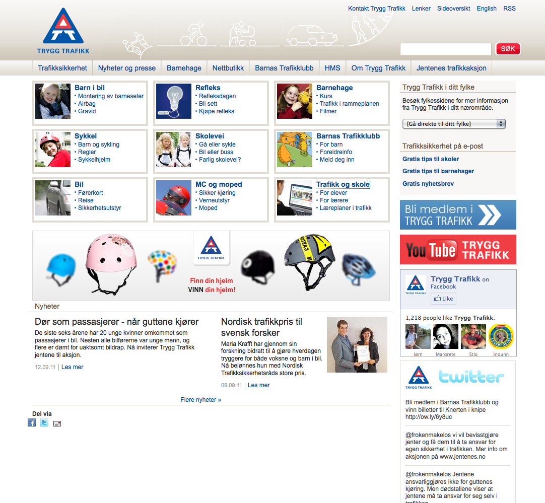 www.tryggtrafikk.no Trygg Trafikk har nettsider både for barn og voksne!