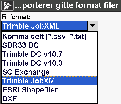 Eksport 1. Åpne måleboka og velg eksport "Gitte formater" eller "Egendefinerte formater" 2. Foreta en eksport jfr. nedenfor stående forklaringer 3. Koble Måleboka opp mot en PC (med riktig kabel) 4.