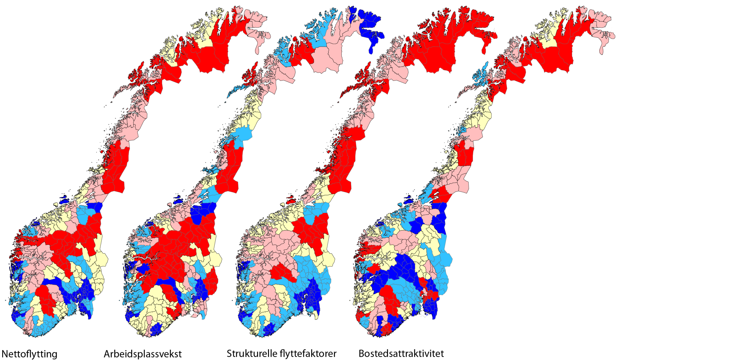 Østlandet har svært gode strukturelle betingelser for å få innflytting 1 Hitra/Frøya 2 Halden (Region) 3