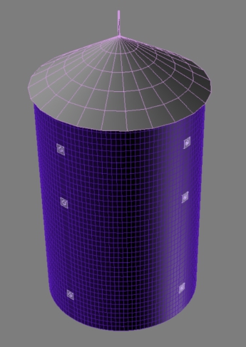 Figur 3: Modell av tårn To polyeder kan kombineres ved å bruke boolske operasjoner på dem, for å skape et nytt polyeder med en mer kompleks struktur.