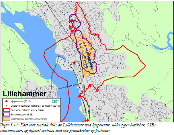 Kjøpesentre i Oppland Lillehammer Omsetning økt 10,9 % fra 2008-2012 Sentrumsandel gått