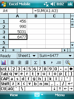 5.3 Excel Mobile Microsoft Excel Mobile arbeider sammen med Microsoft Excel på din stasjonære PC for å gi deg lettere tilgang til kopier av arbeidsbøkene dine.