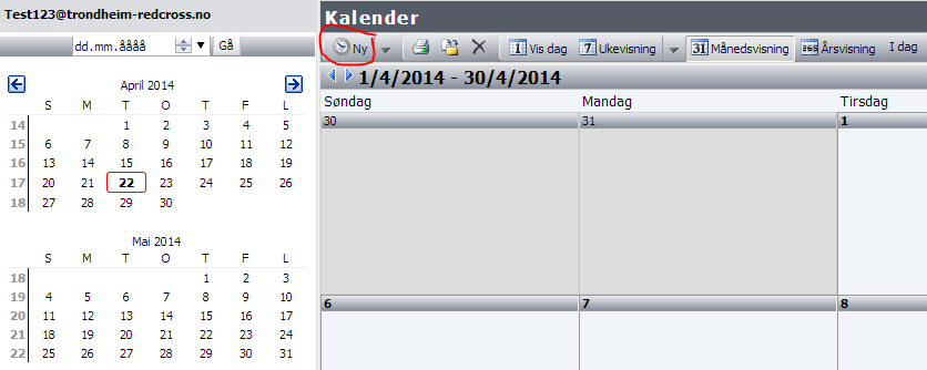 7 Kalender For å åpne kalenderen klikker du på. Visning I kalenderen kan man velge hvor mange dager som skal vises.