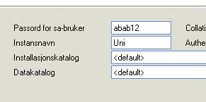 3.3 Installere en ny datakilde Her angir du hvor MSDE skal installeres fra dersom du har en MSDE setup på maskinen fra før, dersom du ikke har det, så kan du laste den ned fra Uni Micro sin web-side.