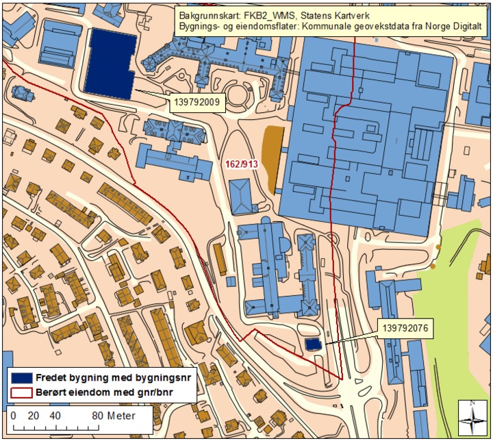 Forskrift om fredning av statens kulturhistoriske eiendommer HAUKELAND UNIVERSITETSSJUKEHUS Kommune: 1201/Bergen Gnr/bnr: 162/913 AskeladdenID: 148695 Referanse til : Omfang fredning Byggnavn Oppført