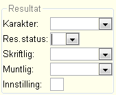 Resultatstatus G, inklusive karakter Tekst