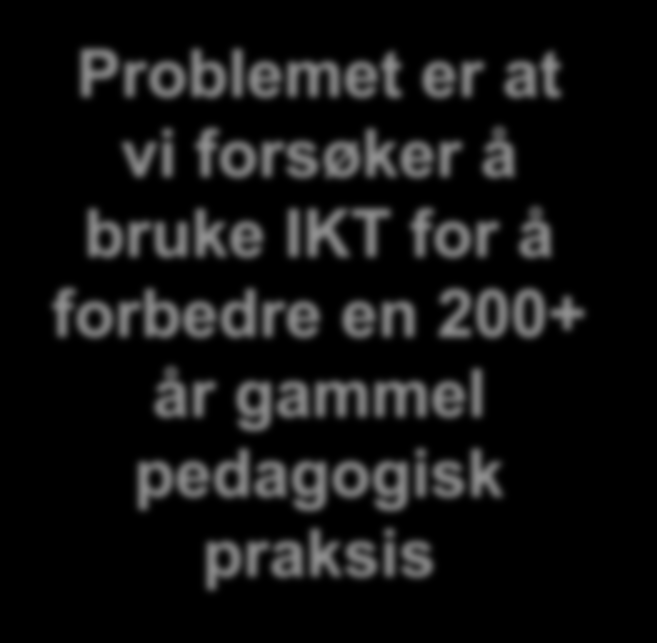 Problemet er at vi forsøker å bruke IKT for å forbedre