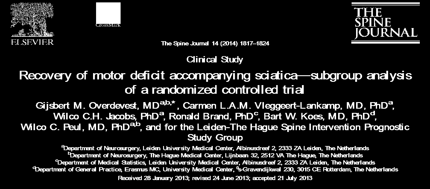 150 pas, randomisert kontrollert studie Evidence level I Isjas, 6-12 ukers varighet randomiset til tidlig kirurgi, eller konservativ beh.