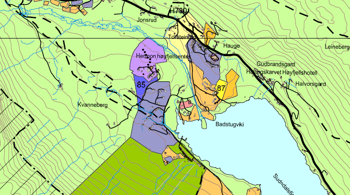 Kart over kjerneområde i Sudndalen Rådmannen vurderer sentrale næringsområder i Sudndalen som «kjerneområde for turistbedrift».