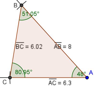 Forkurs i mtemtikk UiB (Amir.Hshemi@mth.uib.no) 4-4 ) A = 5.5, C = 45., c = 66.0 v c = 76.0 4.5 ) c sin C 4.7 sin A sin 56 0.5647, A 4.4 sin C sin A c 6.9 B 80 56 4.4 89.6 b c c 6.9cm b sin B sin 89.