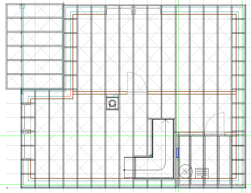 17.02.13 Kapittel 1... 25 DDS-CAD Konstruksjon innføring i versjon 7 Splitt modulbjelker Bjelkelagstegning Modulbjelkene skal splittes, og det skal legges på lasker.