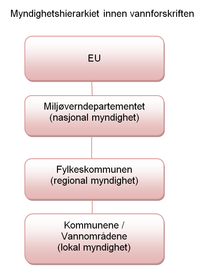 4.2 Organisering og ansvar på regionalt nivå Hvordan arbeidet skal organiseres er nøye beskrevet i vannforskriften og handlingsrommet er begrenset.