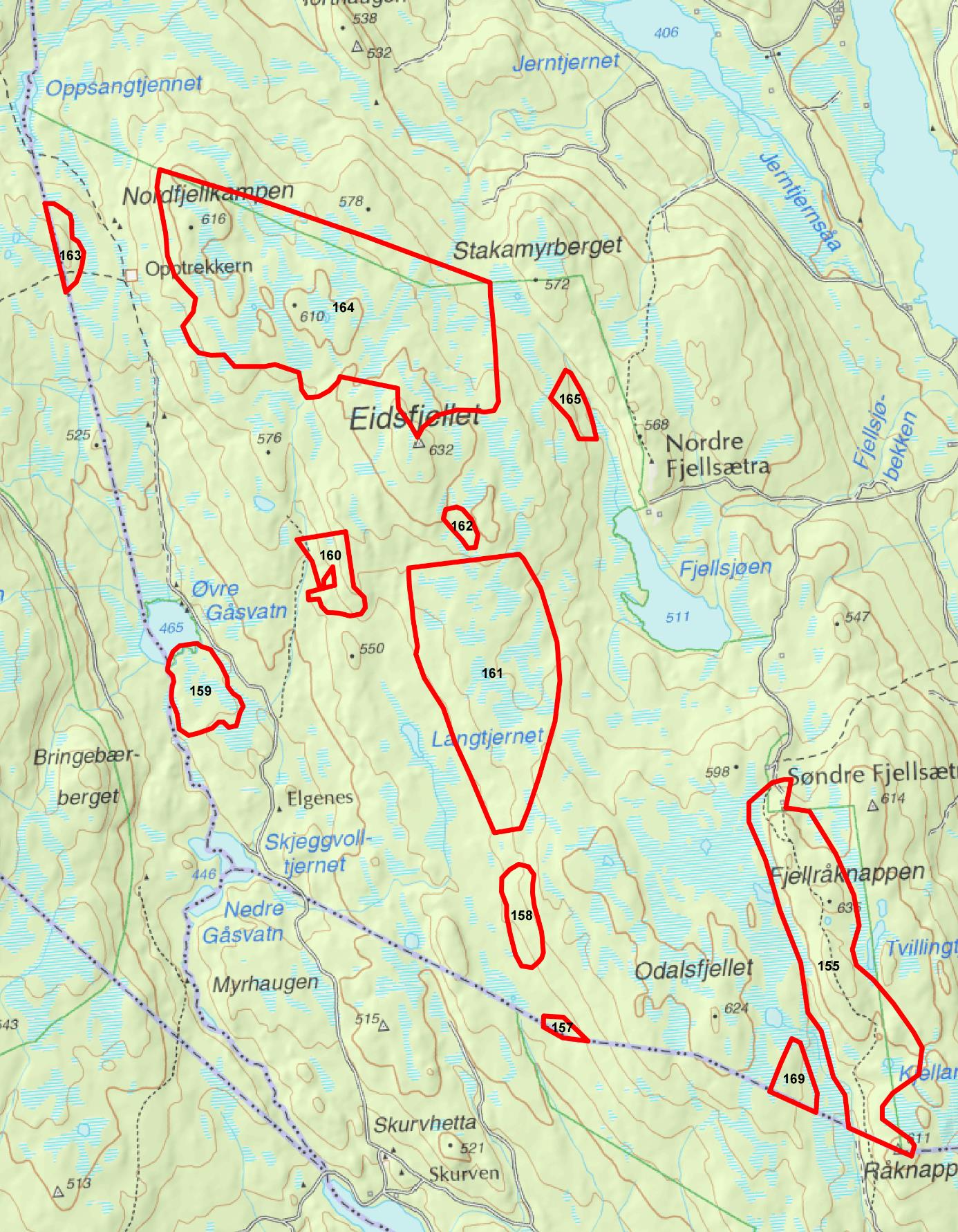 kartlagte biotoper i nordre