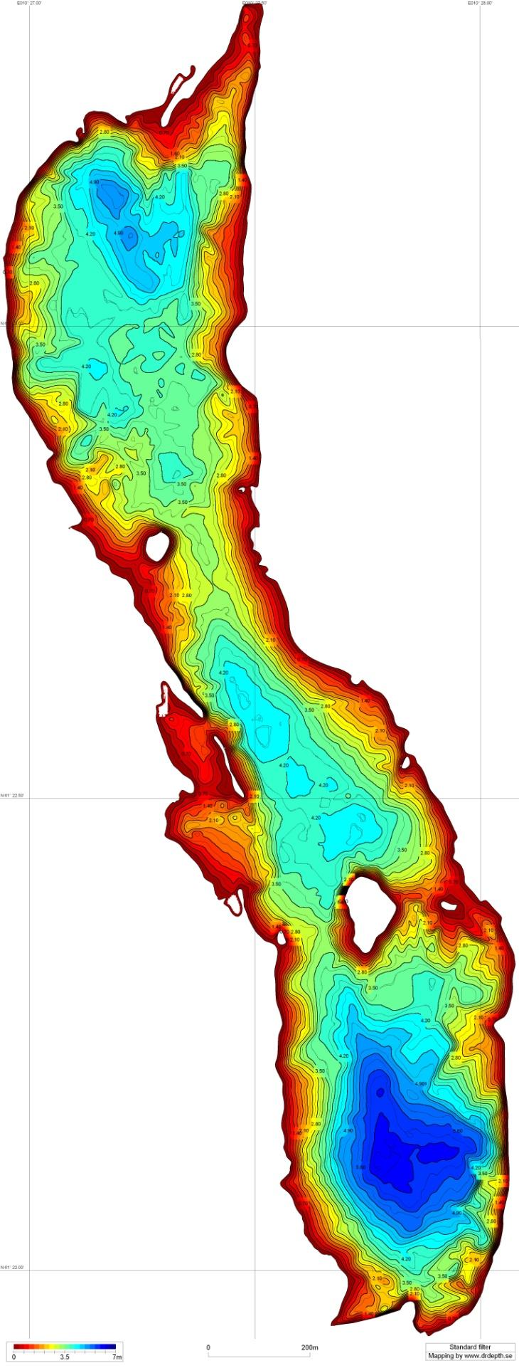 Vargøybekken (hovedinnløpsbekk) Basseng 3 Basseng 2 Kjøllåsbekken Basseng 1 0 400 meter Utløp ved demning Figur 1.