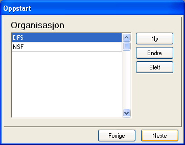 OPPSTART BRUKERVEILEDNING Leon Resultatprogram Kjør LEON fra startmenyen i Windows (Programmer + Leon). Velg Neste på Database.