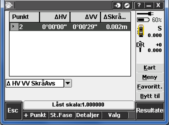 Tast inn korreksjonene. Trykk kan hentes rett fra instrumentet dersom en har en S6/VX/S8 eller lignende, og temp ihht omgivelsene.