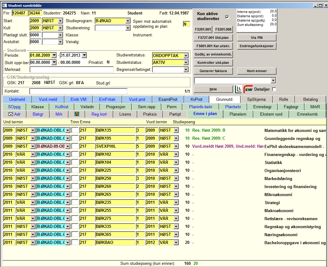 1.3 Bildet Studieprogramstudent samlebilde, kartotekkort Emne i plan Bildets plassering: Alle moduler, Person, Personbilde - bilde Studieprogramstudent samlebilde, kartotekkort Emne i plan.