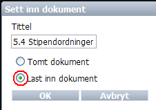 5. Lag lokale kapitler Når du skal lage og legge inn egne kapitler, bruker du samme fremgangsmåte som for å lese inn et dokument.