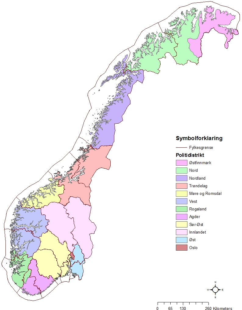 Regjeringens forslag til nye politidistrikt 1. Øst-Finnmark (Øst-Finnmark PD) 2. Nord (Troms fylke og Vest-Finnmark og Vest- Finnmark PD) 3. Nordland (Nordland fylke) 4.