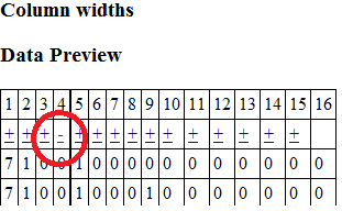 Vi velger knappen neste for å fortsette. Før vi går til step 3, vil vi hoppe litt tilbakeog se på alternativet Fixed coloumn width.