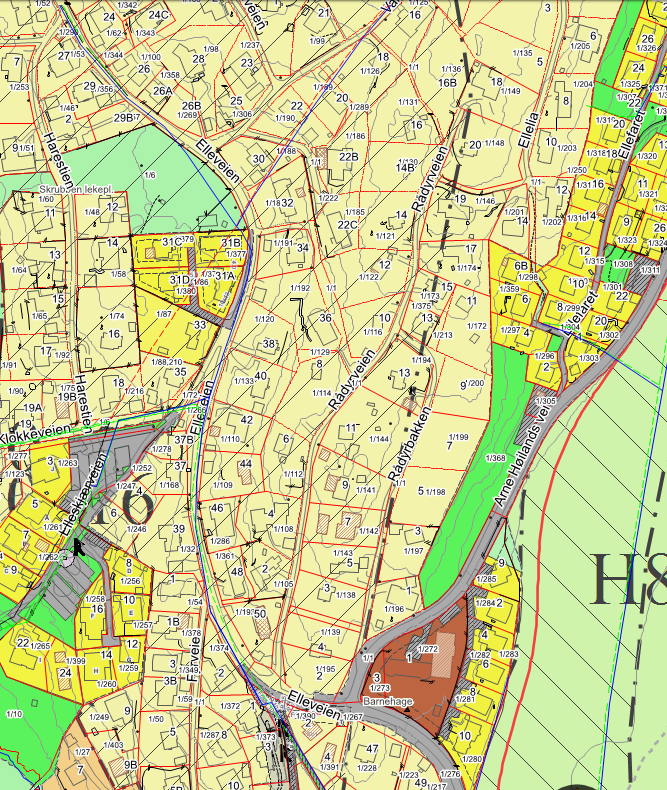 Planforhold: Figur 2: Området har arealformål «nåværende boligformål» i gjeldende kommuneplan.