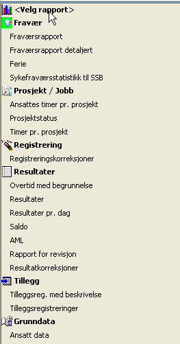 3.2 Ansatt data Rapporten viser en oversikt over det som er registrert på de ansatte.