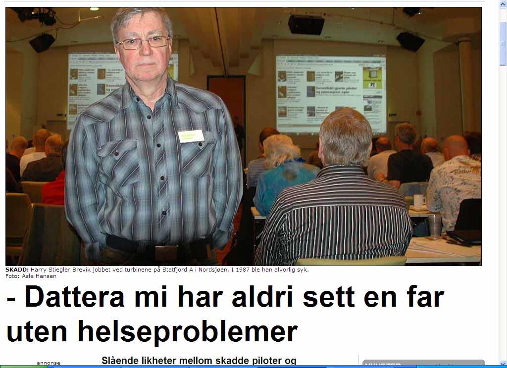 Pådrar seg sykdom.. Informasjonssjef Geir Gjervan i Statoil til Dagbladet 2006: Dette er fortsatt uløst.