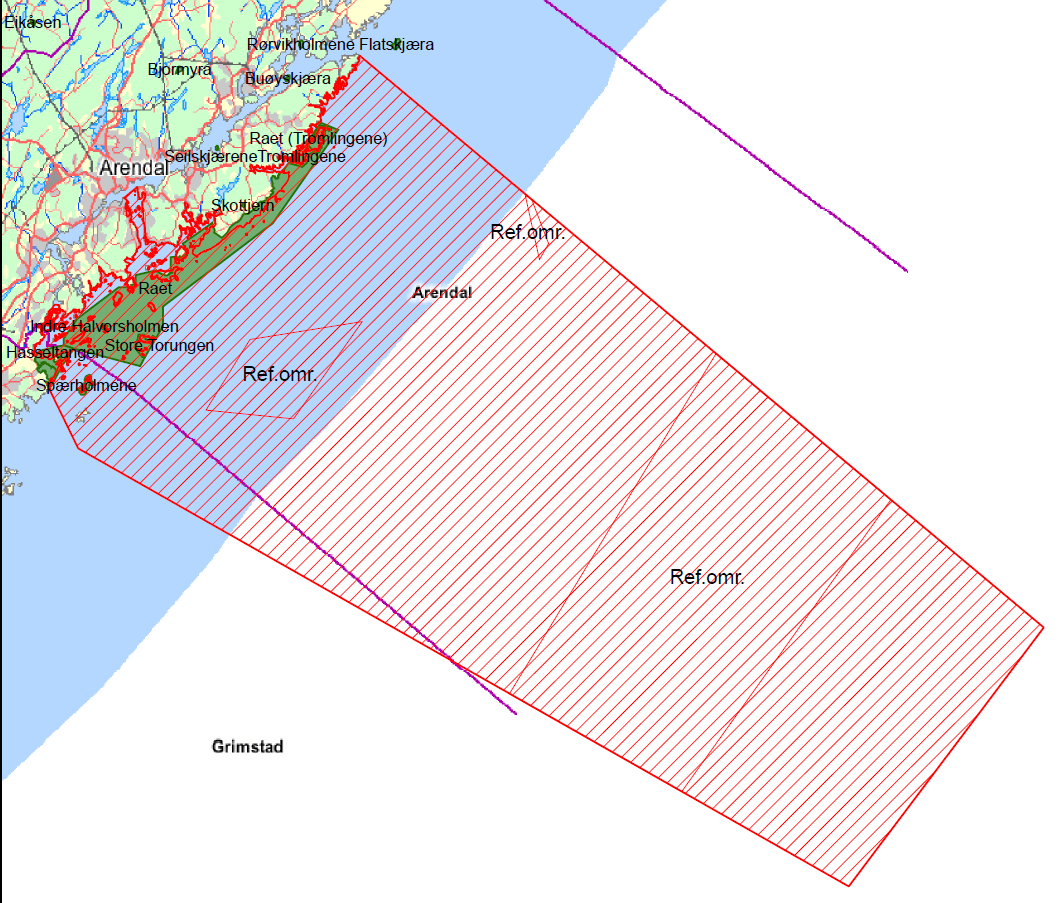 Figur: 3.1 Transekt Skagerrak Transekt Skagerrak strekker seg fra kystlinjen utaskjærs, stedvis inkludert tidevannssonen, og ut forbi territorialgrensen på 12 nautiske mil, til områder med dyp på ca.