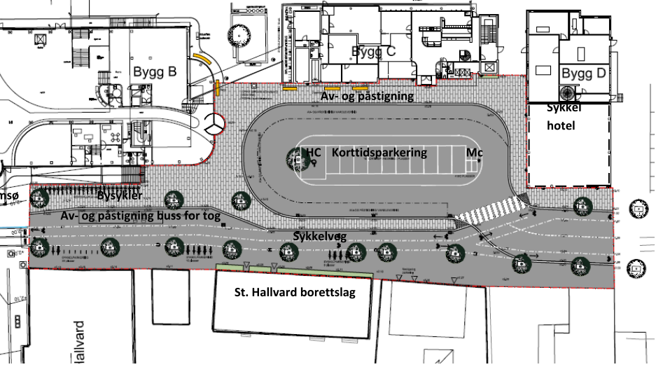 ALTERNATIV 9 Løsningsbeskrivelse Konsekvensvurdering Drosjeholdeplass for av- og påstigning samt kømagasin i Dr.