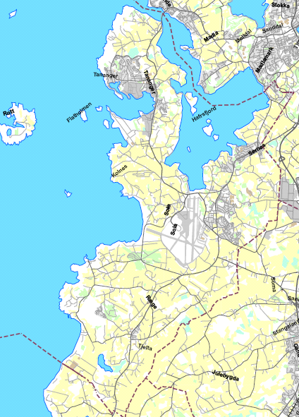 2 Informasjon om kommunen 2.1 Generelt Sola kommune ligger nord på Jæren, ved Hafrsfjord. Kommunen grenser til Klepp i sør, Sandnes i øst og Stavanger i øst og nord.