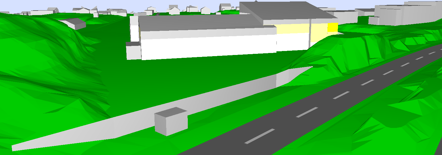 Støyvurdering Furulund- Brevikåsen 16 som rødmarkerte koter i figur 4-5). En ev. adkomstveg mellom skolebygget og bussholdeplassen vest for skjermen kan f.eks. utføres som en sluseløsning.
