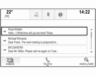 72 Telefon Detaljert beskrivelse 3 66. Tekstmeldinger TEKST-applikasjonen gjør det mulig å motta og svare på tekstmeldinger via infotainmentsystemet.