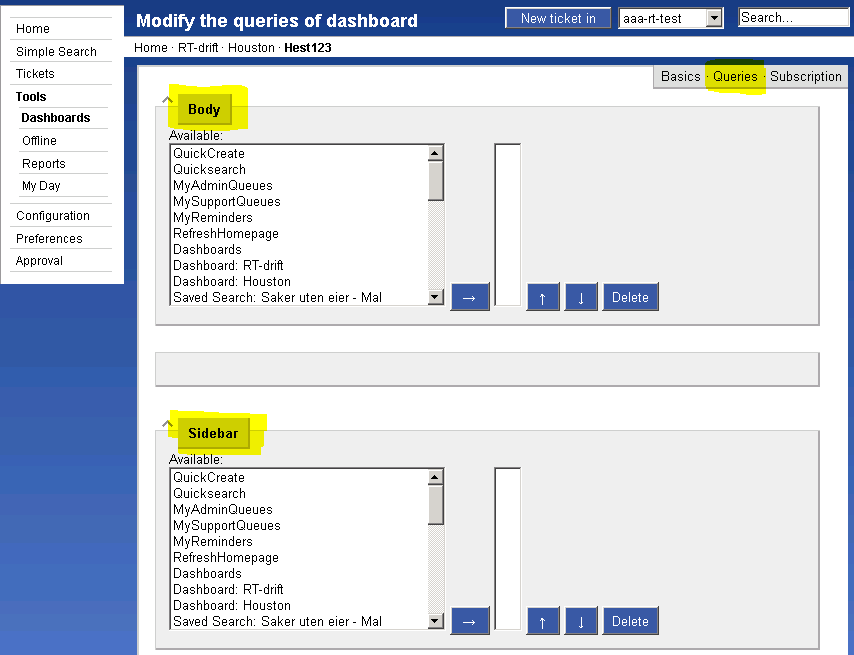 Body rommer typisk lagrede søk.