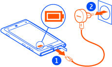 Komme i gang 11 Vær forsiktig når du kobler laderkabelen til eller fra, slik at du ikke ødelegger USBkabelkontakten.