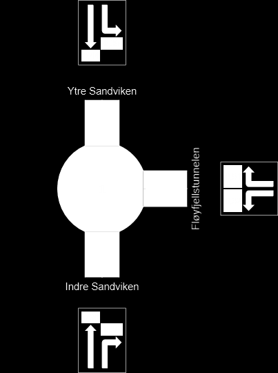 Alt. 2, Splittet kryss, rundkjøring sør Trafikkmengder (kjt.