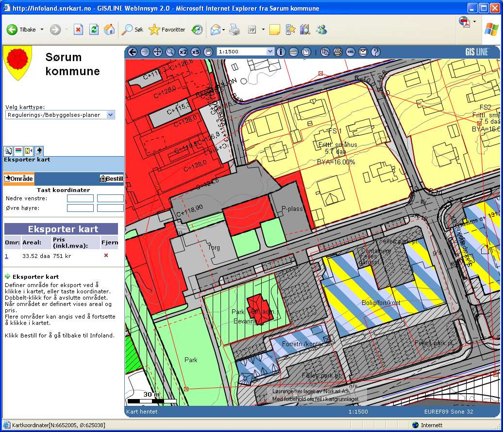 Trinn 5: Definer ønsket område ved å velge Eksporter kart-fanen Geodata - Automatisk kartsalg Trykk på eksporter kart fanen som gir mulighet for å digitalisere ønsket område i kartet Velg knappen