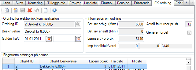 2.2 Elektronisk kommunikasjon Det er gjort endringer i løsning for beregning av skattemessig fordel ved elektronisk kommunikasjon, for å dekke de endringene som ble gjort med virkning fra 1.