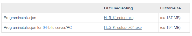 5. Oppdatere Huldt & Lillevik Lønn Du laster ned versjonen fra vår hjemmeside http://www.huldtlillevik.no/lonn/versjoner-lonn-5-0/ Øverst på siden finner du den siste versjonene.