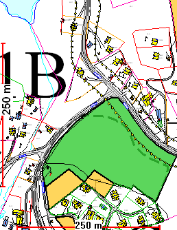 1B Nordstrand parkering/servering/leiligheter Gnr/bnr: 99/6 Størrelse: ca 22 daa skog Planstatus: LNF Beskrivelse: Området ligger i LNF-område ved Nordstrand-krysset ved Svea.