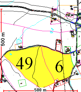 6 Boliger sør for Solheimstorget Gnr/bnr: 23/4 Størrelse: ca 32 daa, 7 daa innmarksbeite og resten skog.
